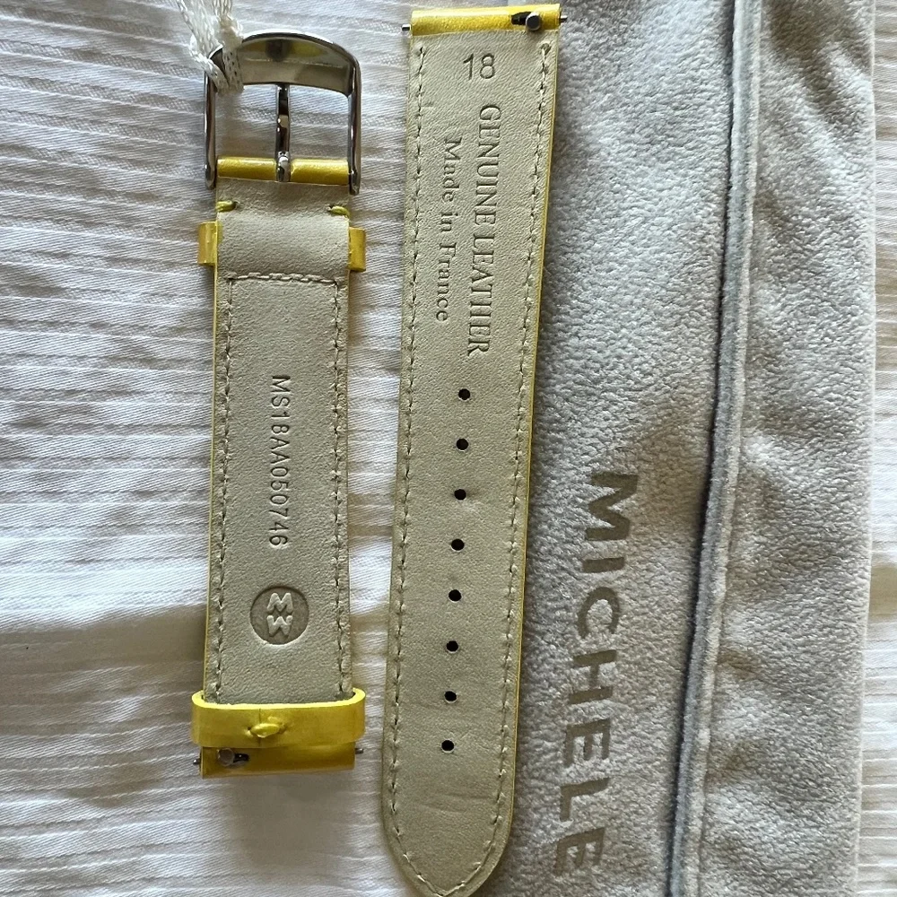 MICHELE 18mm Yellow Patent Leather Replacement Band